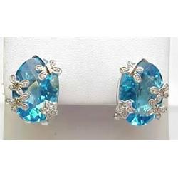 14kt white gold earrings with 23.87Ctw blue topaz