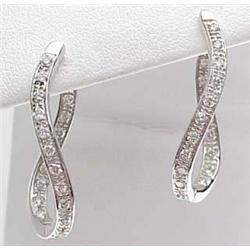 14kt white gold diamond hoop earrings 1/2Ctw