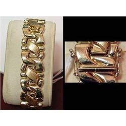 14kt yellow gold wide bracelet 17mm  20.4gr
