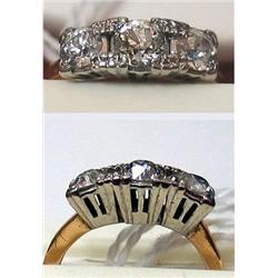 Ladys three stone diamond ring approx .95Ctw 14kt