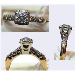 Ladys diamond ring with approx .56Ct European cut