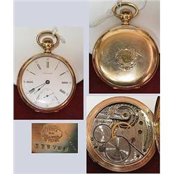 14kt yellow gold Waltham pocket 50mm working cond