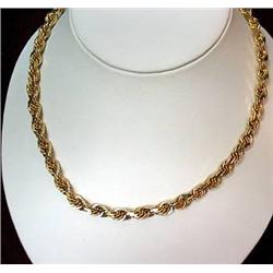 14kt yellow gold 30 rope chain 7mm 103.4gr