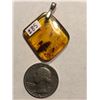 Image 2 : Huge Insect in this one Beautiful Amber Pendant Filled with Insects and Plants Total 4 Grams Sterlin