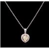 Image 1 : 1.15 ctw Yellow Diamond Pendant With Chain - 14KT White Gold