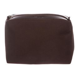 Salvatore Ferragamo Brown Canvas Leather Pouch