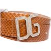 Image 5 : Dolce & Gabbana Brown Snakeskin Rhinestone Buckle Belt