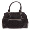 Image 1 : Coach Black Monogram Canvas Leather Shoulder Handbag