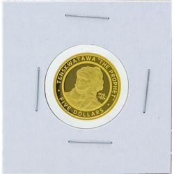 2002 $5 The Sovereign Nation of the Shawnee Tribe Gold Proof Coin