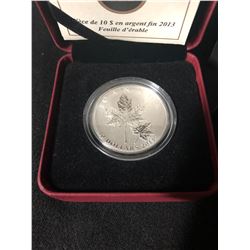 2013 $10 FINE SILVER COIN "MAPLE LEAF" (ROYAL CANADIAN MINT)