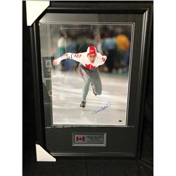 GAETAN BOUCHER SIGNED 28" X 22" FRAMED OLYMPIC PHOTO (GAMEDAY COA)