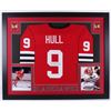 Image 1 : Bobby Hull Signed Chicago Blackhawks 35x43 Custom Framed Jersey (JSA COA)