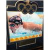 Image 2 : MICHAEL PHELPS SIGNED 2008 BEIJING SUMMER OLYMPIC GAMES 32' X 36' FRAMED PHOTO