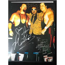 MULTI SIGNED 8 X 10 "HART FOUNDATION" WRESTLING PHOTO (JIMMY HART/ JIM NEIDHART/ BRETT HART)