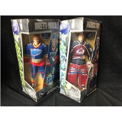 1998 COLLECTOR SERIES NHL PRO ZONE HOCKEY FIGURES (BRETT HULL/ PATRICK ROY)