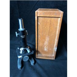 Vintage Edmund Scientific 300x Microscope Kit in Wooden Box