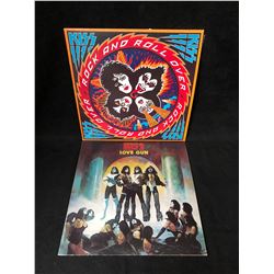 KISS VINYL RECORD LOT (ROCK AND ROLL OVER/ LOVE GUN)
