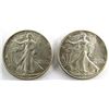 Image 1 : 1942 & 1945 WALKING LIBERTY HALF DOLLARS AU/BU