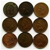 Image 1 : 9- F/VF INDIAN CENTS- 1881, 1888, 1896, 1898, 2-19