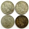 Image 1 : 4-PEACE SILVER DOLLARS F-AU