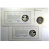 Image 2 : 3- SILVER PROOF ROUNDS/ WITH POSTAL