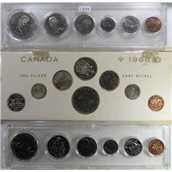 1968 CANADA 8 COIN SET WITH SILVER;