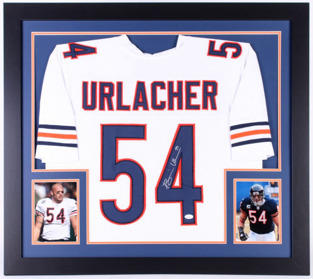 brian urlacher signed framed jersey