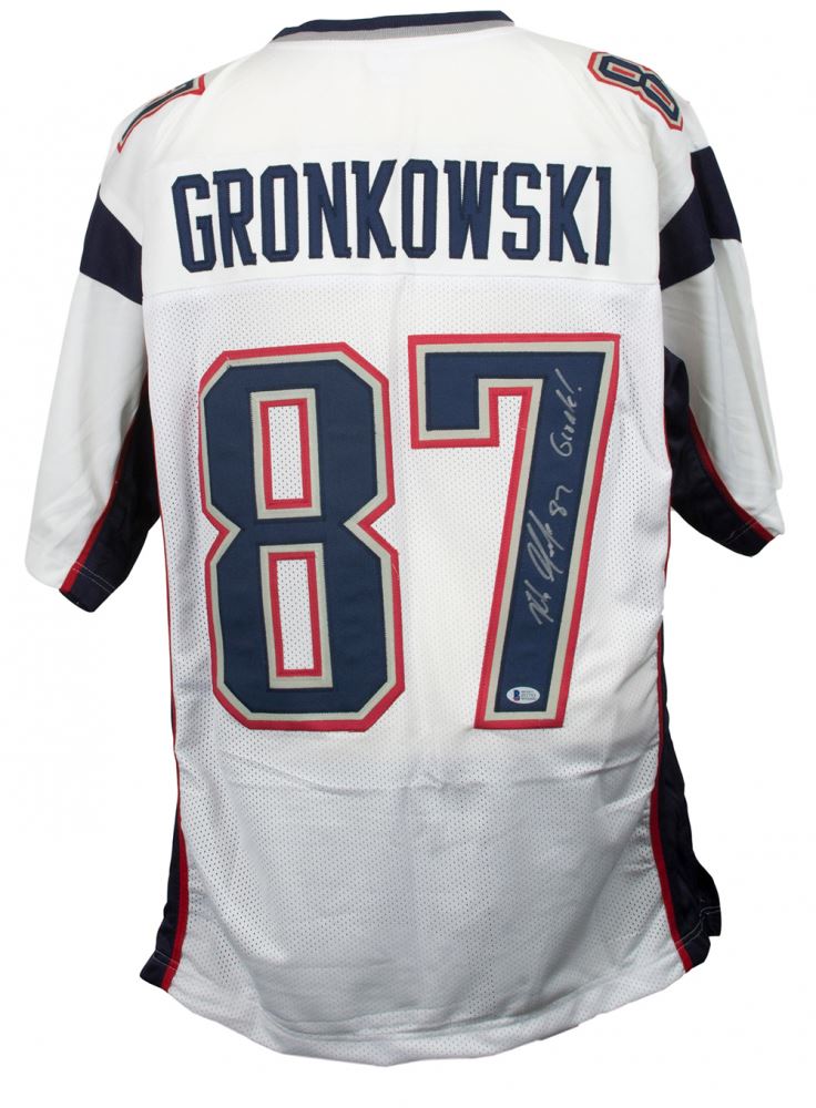 Rob Gronkowski Signed New England Patriots Jersey Inscribed Gronk Beckett Coa
