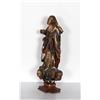 Image 2 : Antique Religious Figure I, Hand-Carved and Painted Wood Sculpture