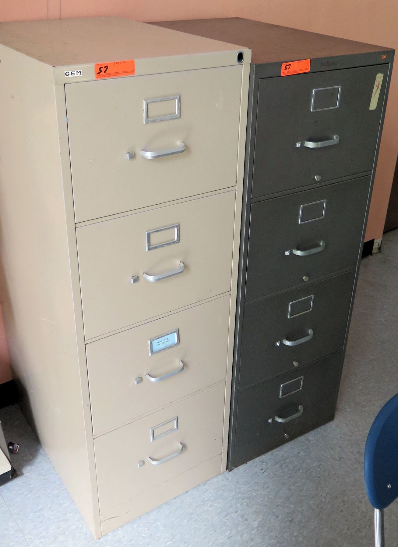 Qty 2 Vertical 4Drawer Metal File (RM 4764)