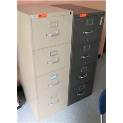 Qty 2 Vertical 4-Drawer Metal File Cabinets (RM 47-64)