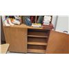Image 2 : Tall Wooden Cubby Shelving Unit w/Bottom Cabinet & Misc Books (RM-301)