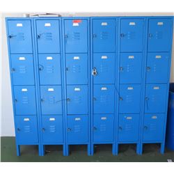Blue 24-Compartment Metal Storage Lockers