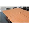 Image 8 : Qty 6 Wooden Desks w/ Matching Black Chairs (CONF.RM)