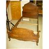 Image 1 : 1940's Walnut Carved Back Single Bed