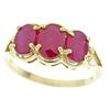 Image 1 : Ladies 10 k yellow gold oval ruby row ring