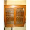 Image 1 : Oak Leaded Glass Bookcase