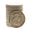 Image 1 : Roll of (20) Brilliant Uncirculated 1958 Franklin Half Dollar Coins