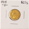 Image 1 : 1914-D $2 1/2 Indian Head Quarter Eagle Gold Coin