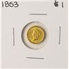 Image 1 : 1853 $1 Liberty Head Gold Dollar Coin