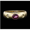 Image 1 : 14KT Yellow Gold 0.60 ctw Pink Sapphire and Diamond Ring