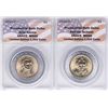 Image 1 : Lot of (2) 2007-2008 Presidential Oath Dollar Coins ANACS MS66