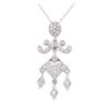 Image 2 : 14KT White Gold 0.40 ctw Diamond Chandelier Pendant with Chain