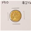 Image 1 : 1910 $2 1/2 Indian Head Quarter Eagle Gold Coin