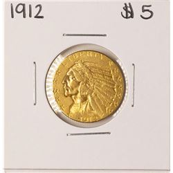 1912 $5 Indian Head Half Eagle Gold Coin