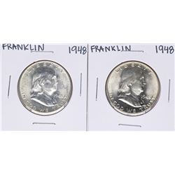 Lot of (2) 1948 Franklin Half Dollar Coins