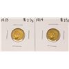 Image 1 : Lot of 1913-1914 $2 1/2 Indian Head Quarter Eagle Gold Coins