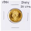 Image 1 : 1881 Italy 20 Lira Gold Coin