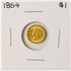 Image 1 : 1854 $1 Liberty Head Gold Dollar Coin