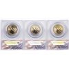 Image 2 : Lot of (3) 2008 Presidential Oath Dollar Coins ANACS MS66